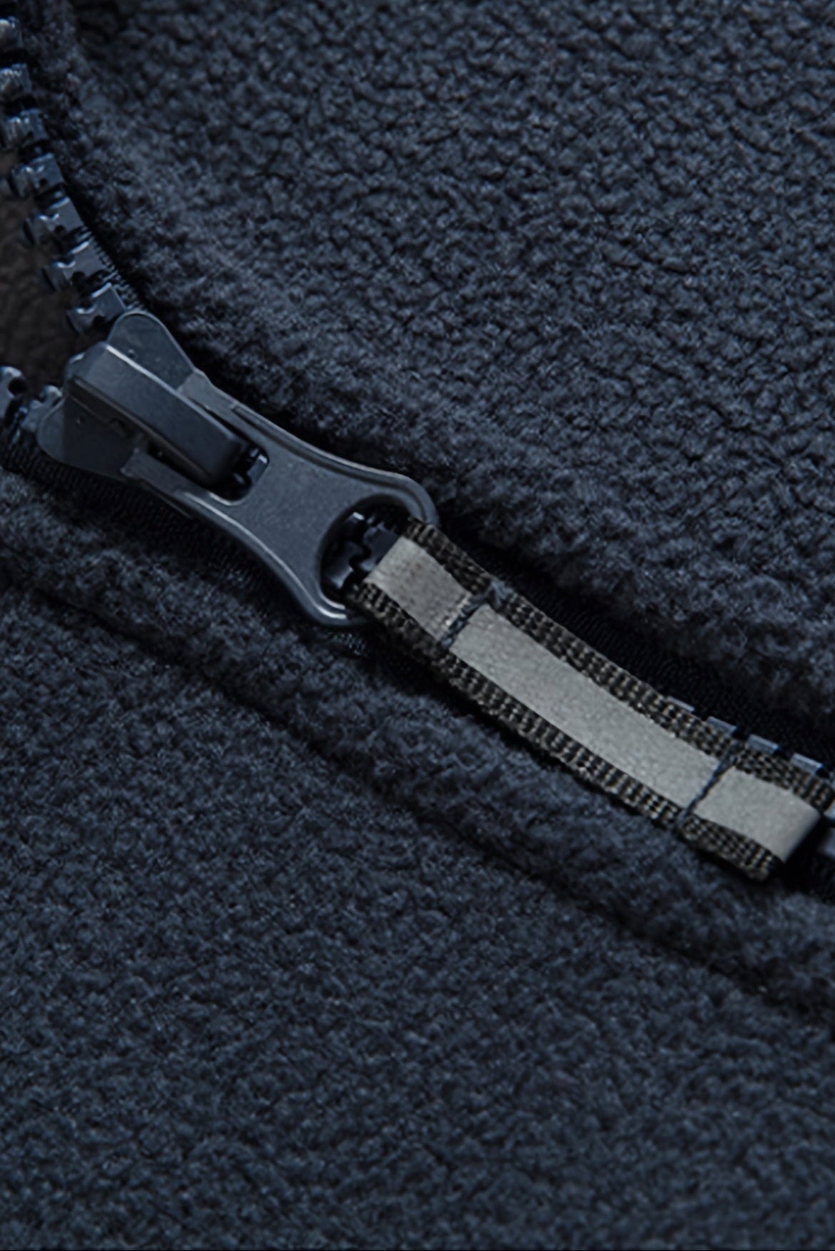 Men's Fleece Jacket | Stand Collar with Contrast Lining - Navy detail