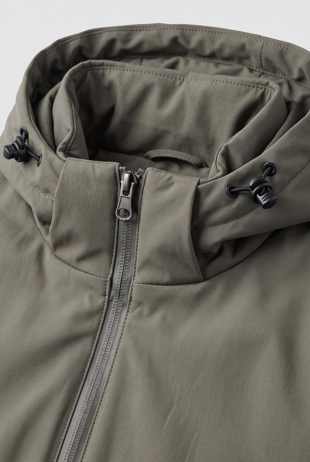 Men's Winter Jacket | Hooded Parka with Quilted Lining - Olive detail