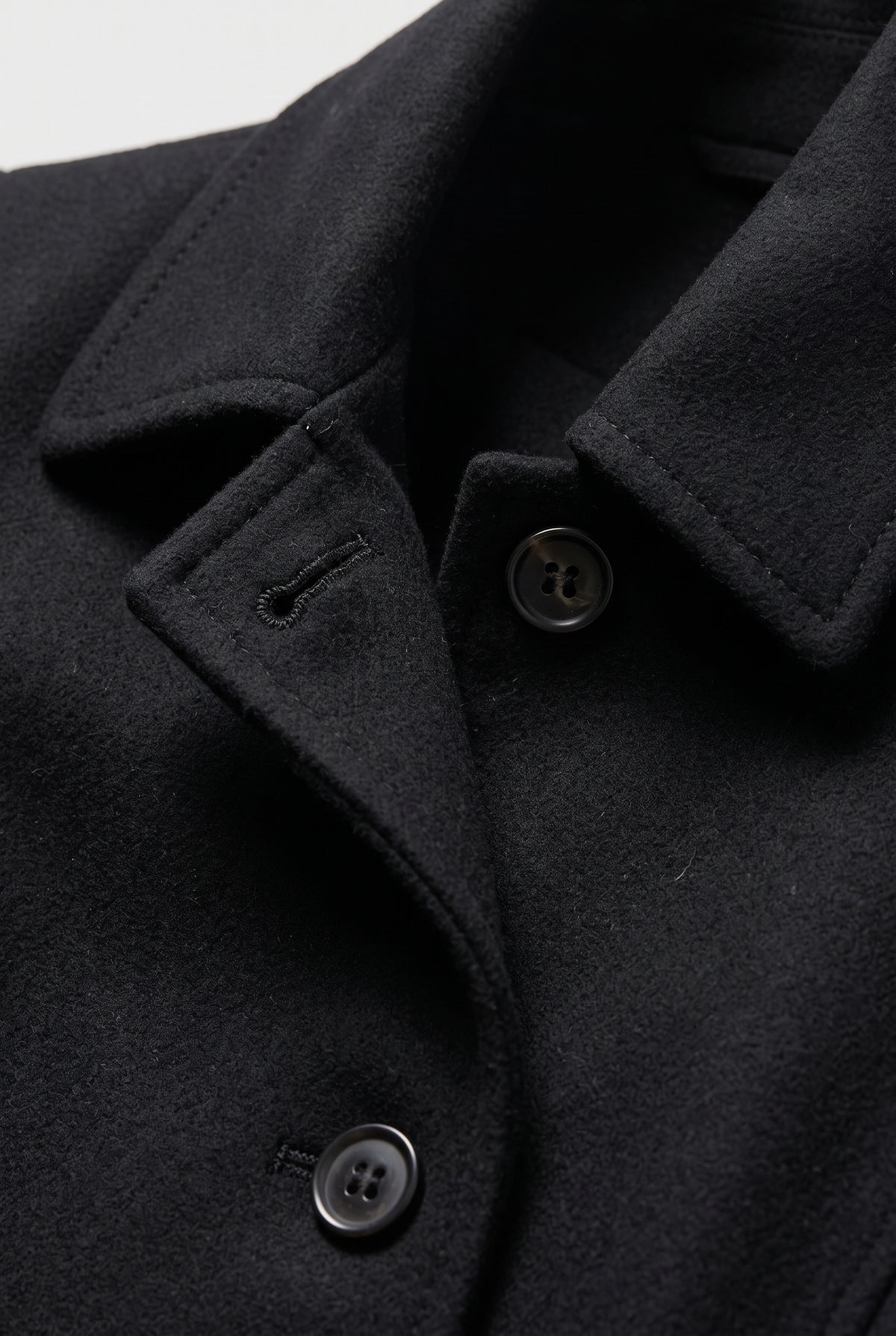Women's Coat | Single-Breasted Fit and Flare - Black detail