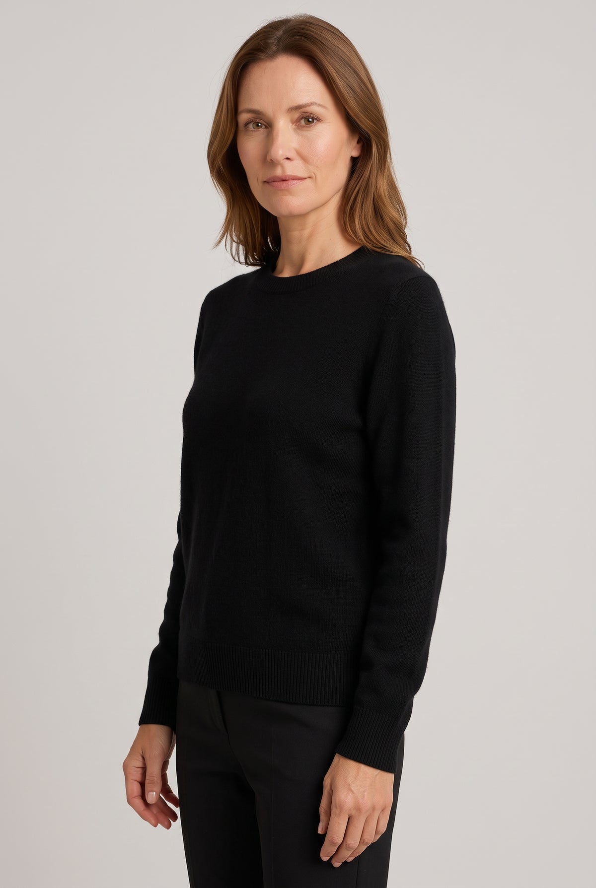 Women's Jumper | Crew Neck Dropped Shoulder - Black