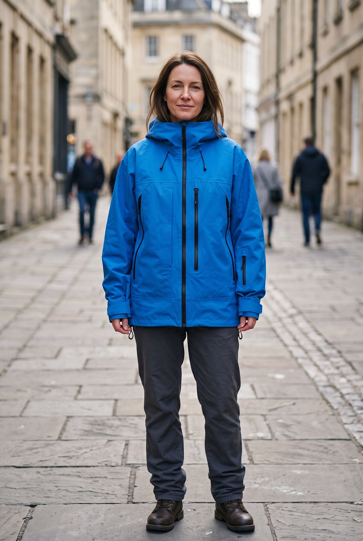 Women's Ski Jacket | Oversized Hooded with Zip Pockets - Blue lifestyle