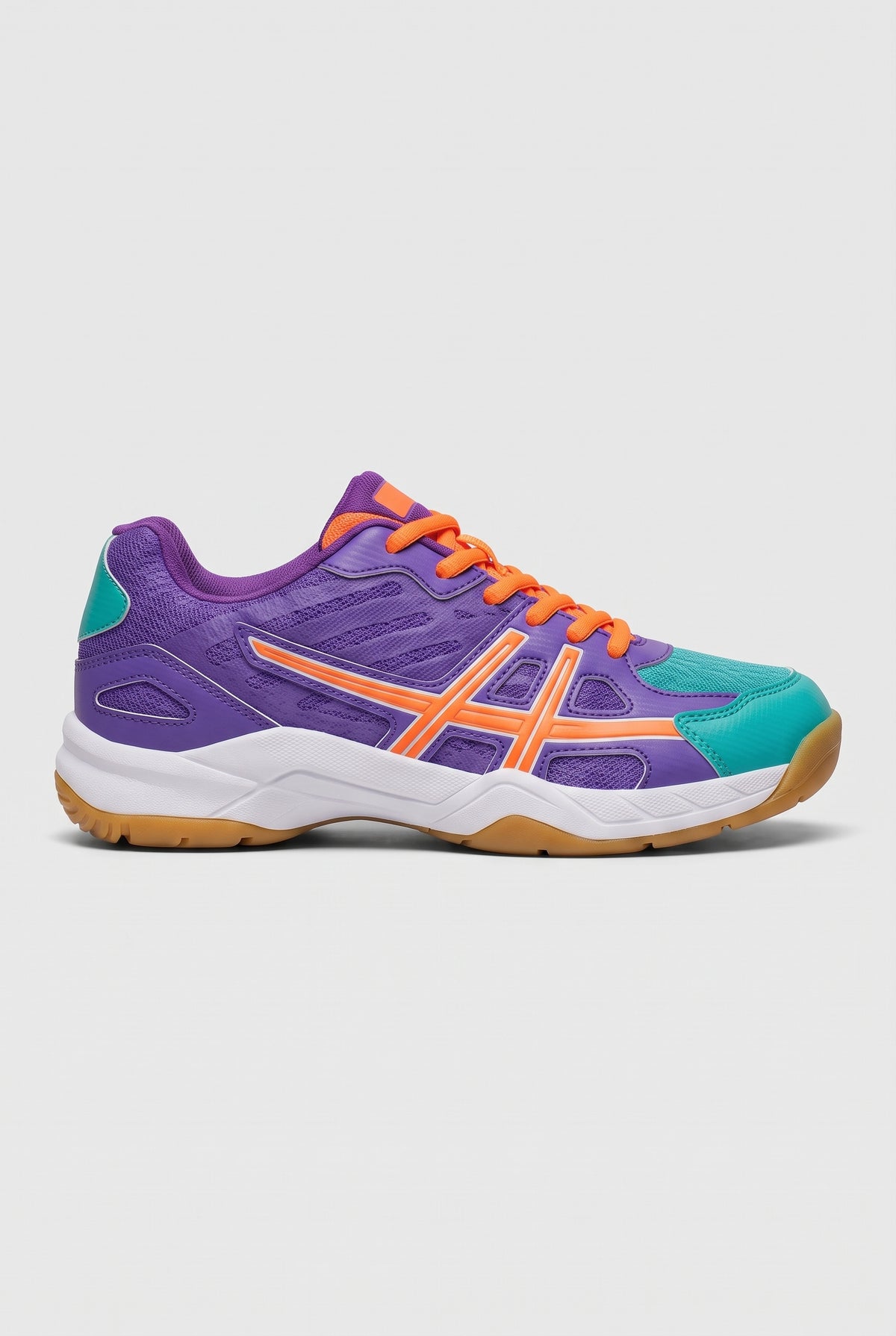 Women's Trainers | Lace-Up with Mesh Panels - Purple/Turquoise