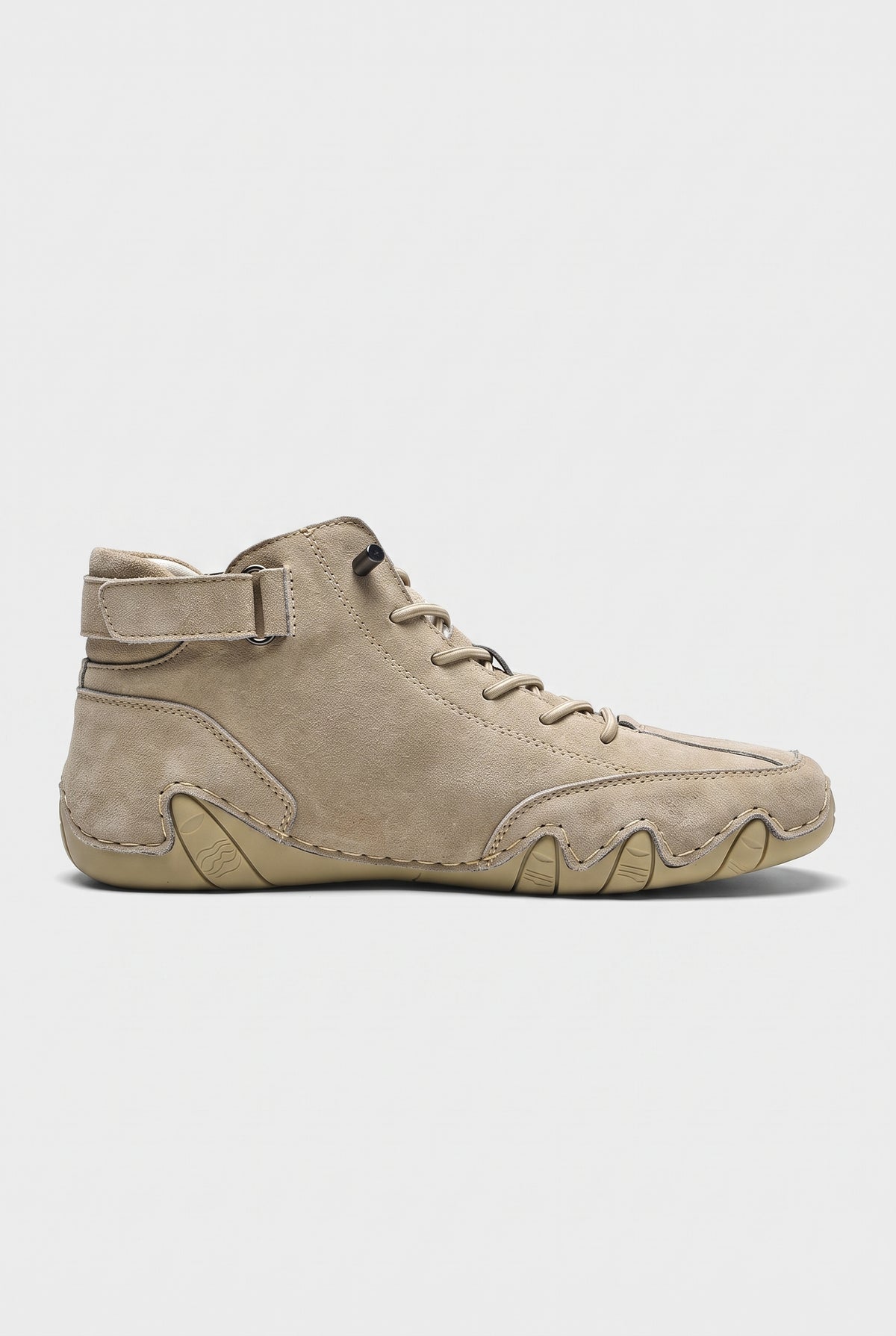 Men's Boots | High-Top Suede-Look with Ankle Strap - Beige