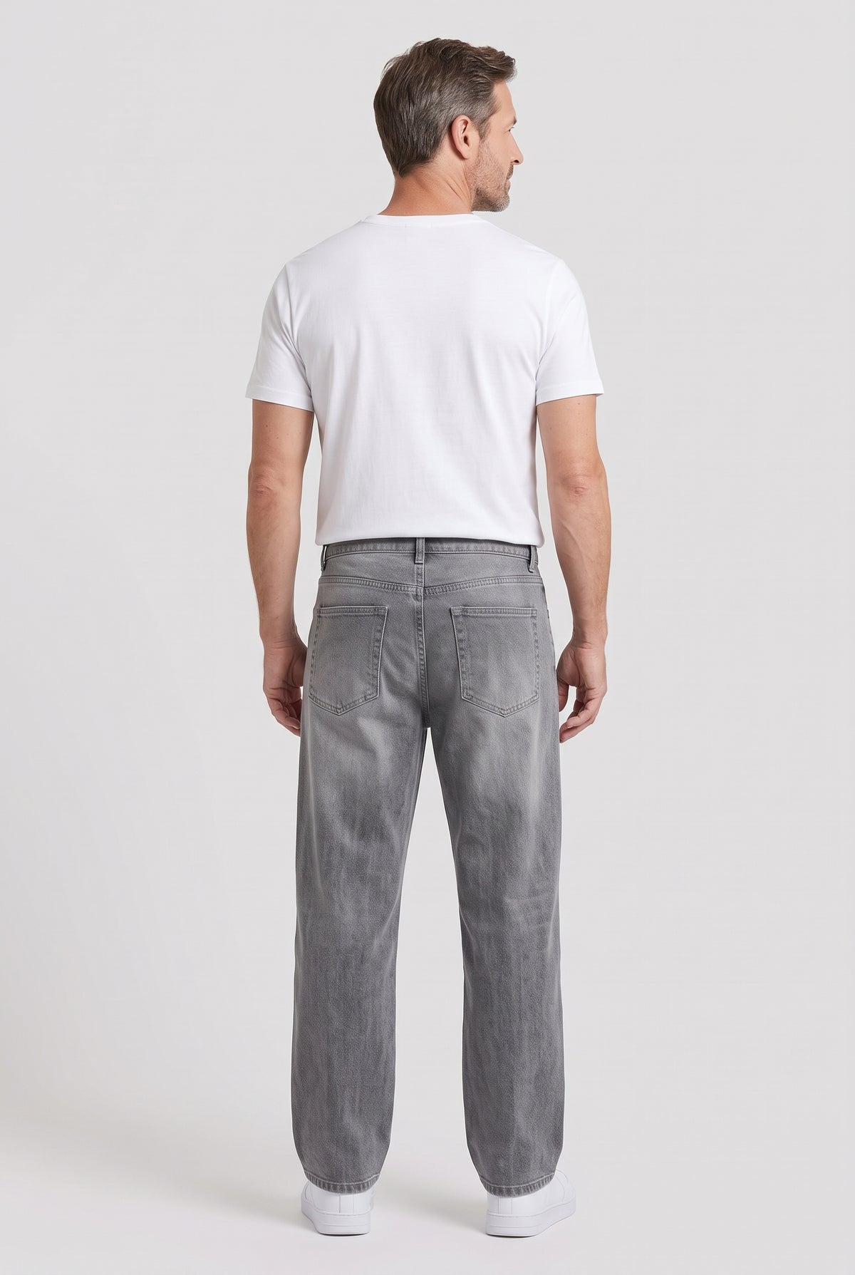 Men's Jeans | Baggy Fit with Washed Finish - Grey back