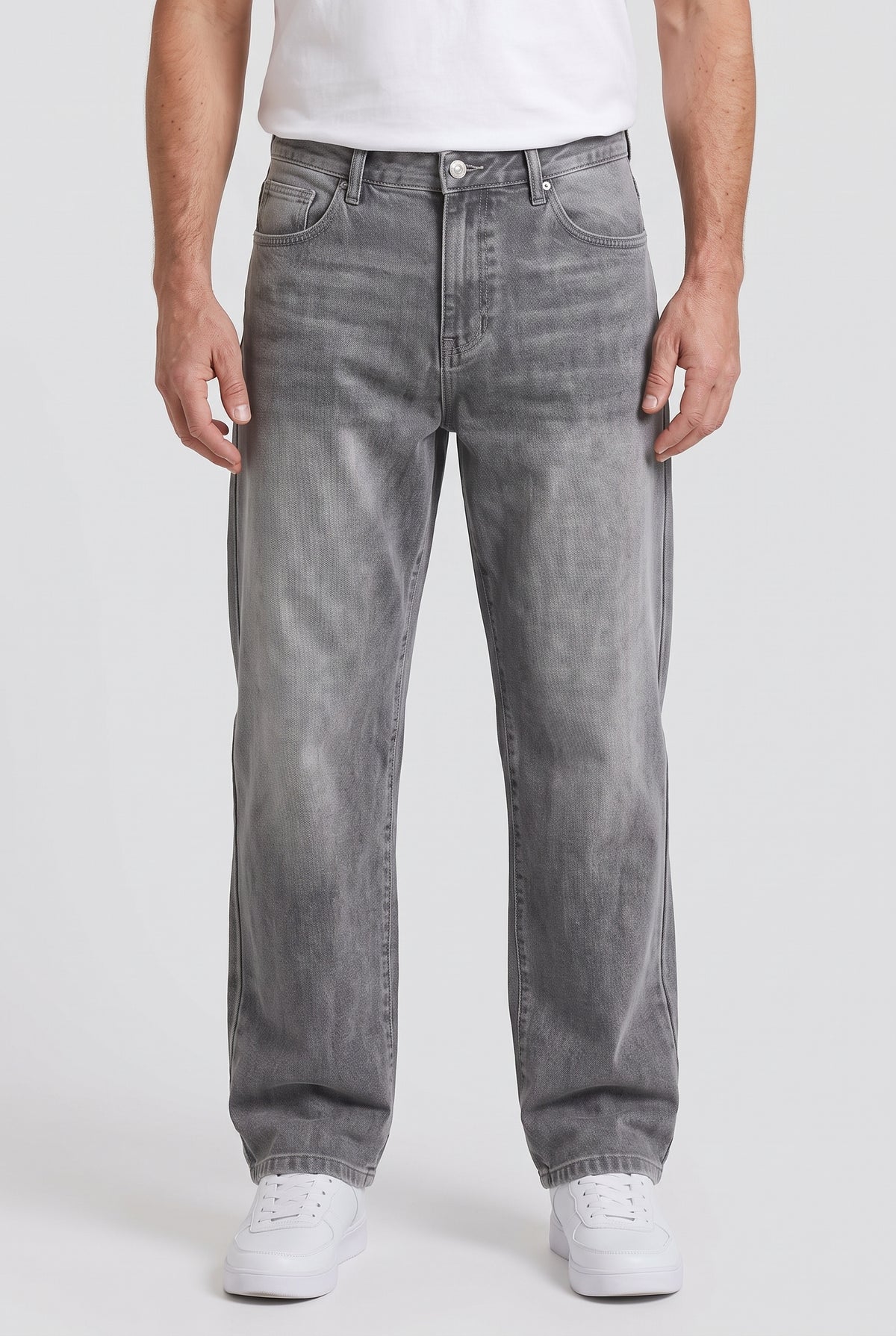 Men's Jeans | Baggy Fit with Washed Finish - Grey lower
