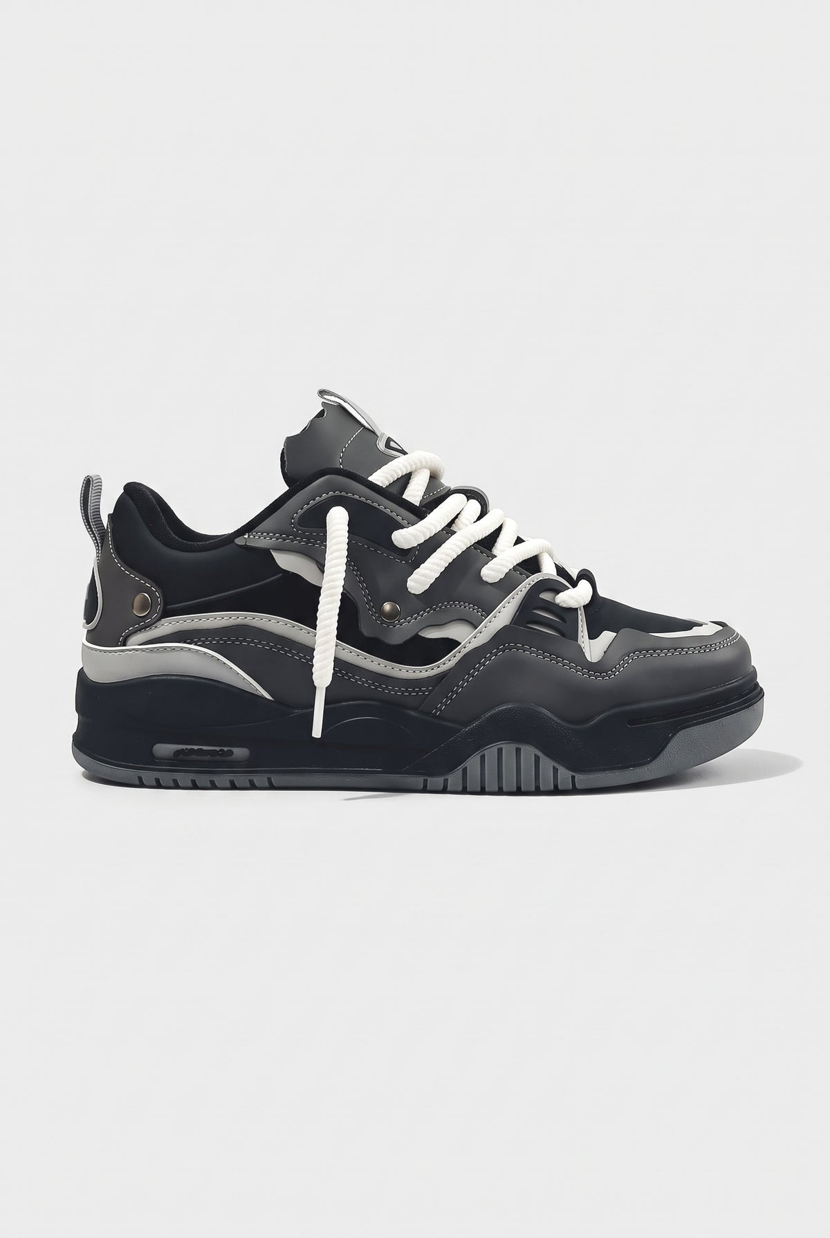 Men's Trainers | Chunky Skate-Style with Puffy Laces - Black