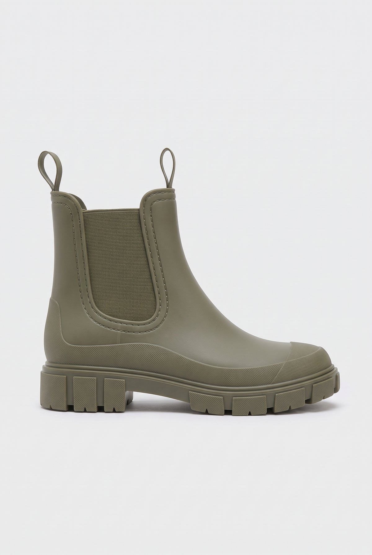Women's Chelsea Boots | Wellington Style with Chunky Lug Sole - Olive