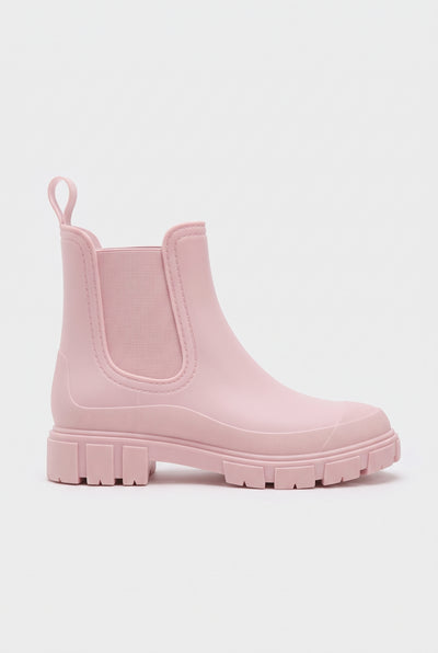 Women's Chelsea Boots | Wellington Style with Chunky Lug Sole - Pink