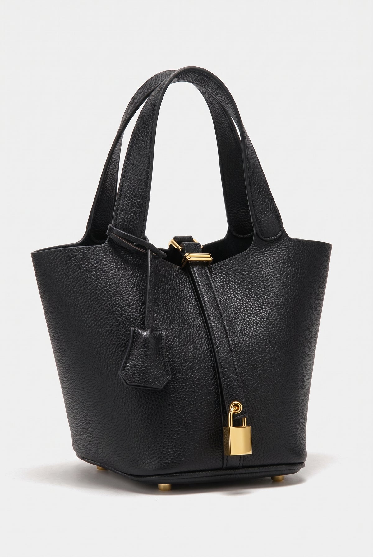 Women's Handbag | Bucket Style with Padlock Charm - Black