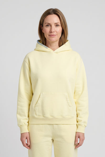 Women's Hoodie | Oversized with Contrast Hood Stitching - Lemon