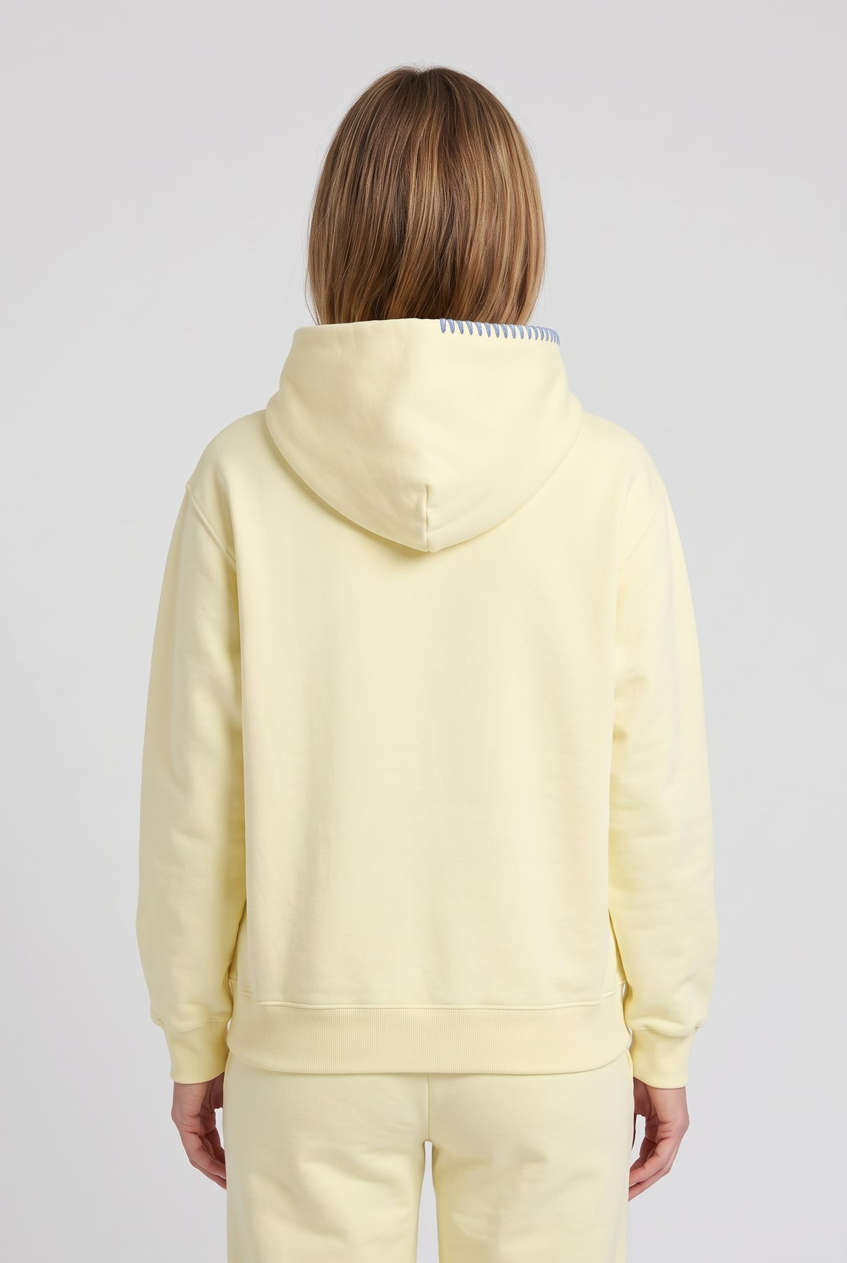 Women's Hoodie | Oversized with Contrast Hood Stitching - Lemon back