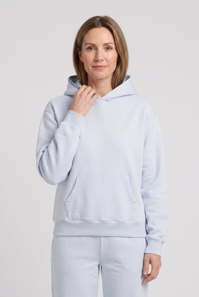 Women's Hoodie | Oversized with Contrast Hood Stitching - Light Blue