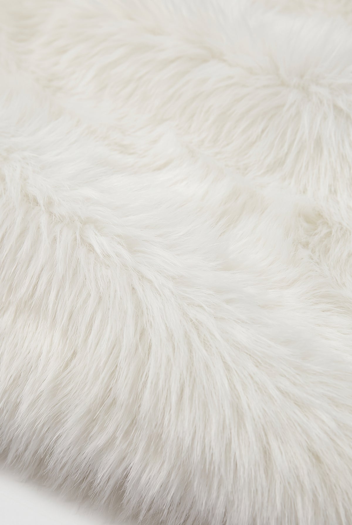Women's Jacket | Faux Fur Cropped Collarless Open-Front - White detail