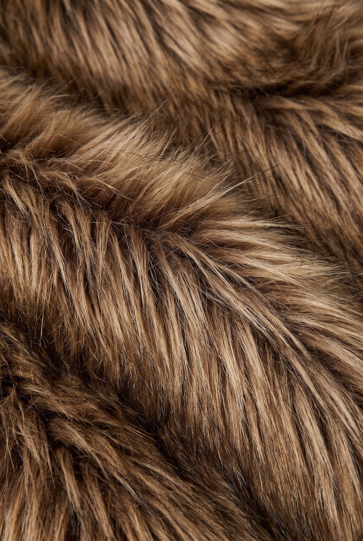 Women's Jacket | Faux Fur Shaggy Cropped - Brown detail