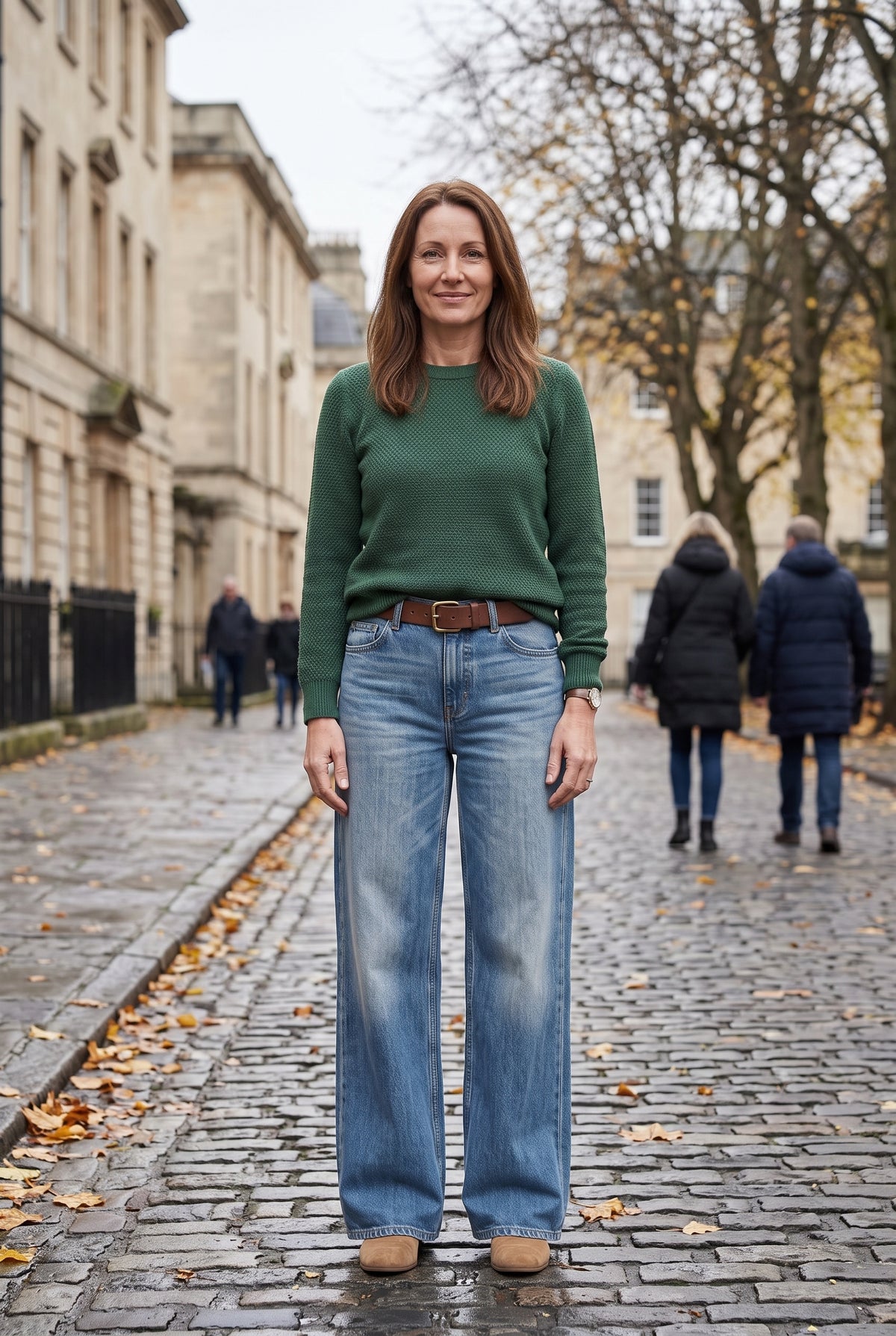 Women's Jeans | Wide Leg Faded Wash Full Length - Light Blue lifestyle