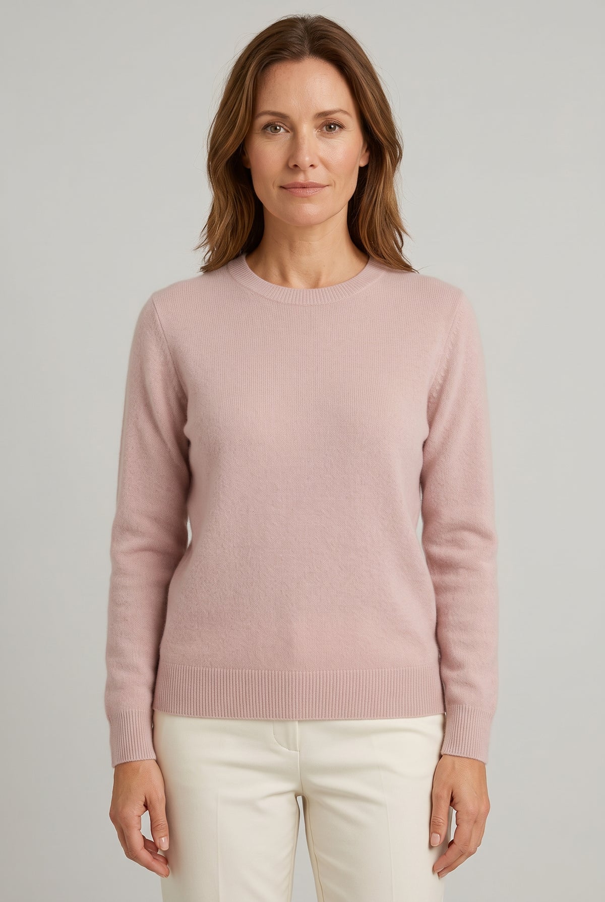 Women's Jumper | Crew Neck Dropped Shoulder - Blush Pink