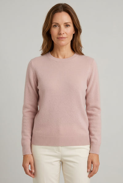 Women's Jumper | Crew Neck Dropped Shoulder - Blush Pink