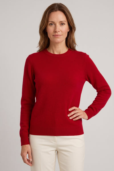 Women's Jumper | Crew Neck Dropped Shoulder - Red
