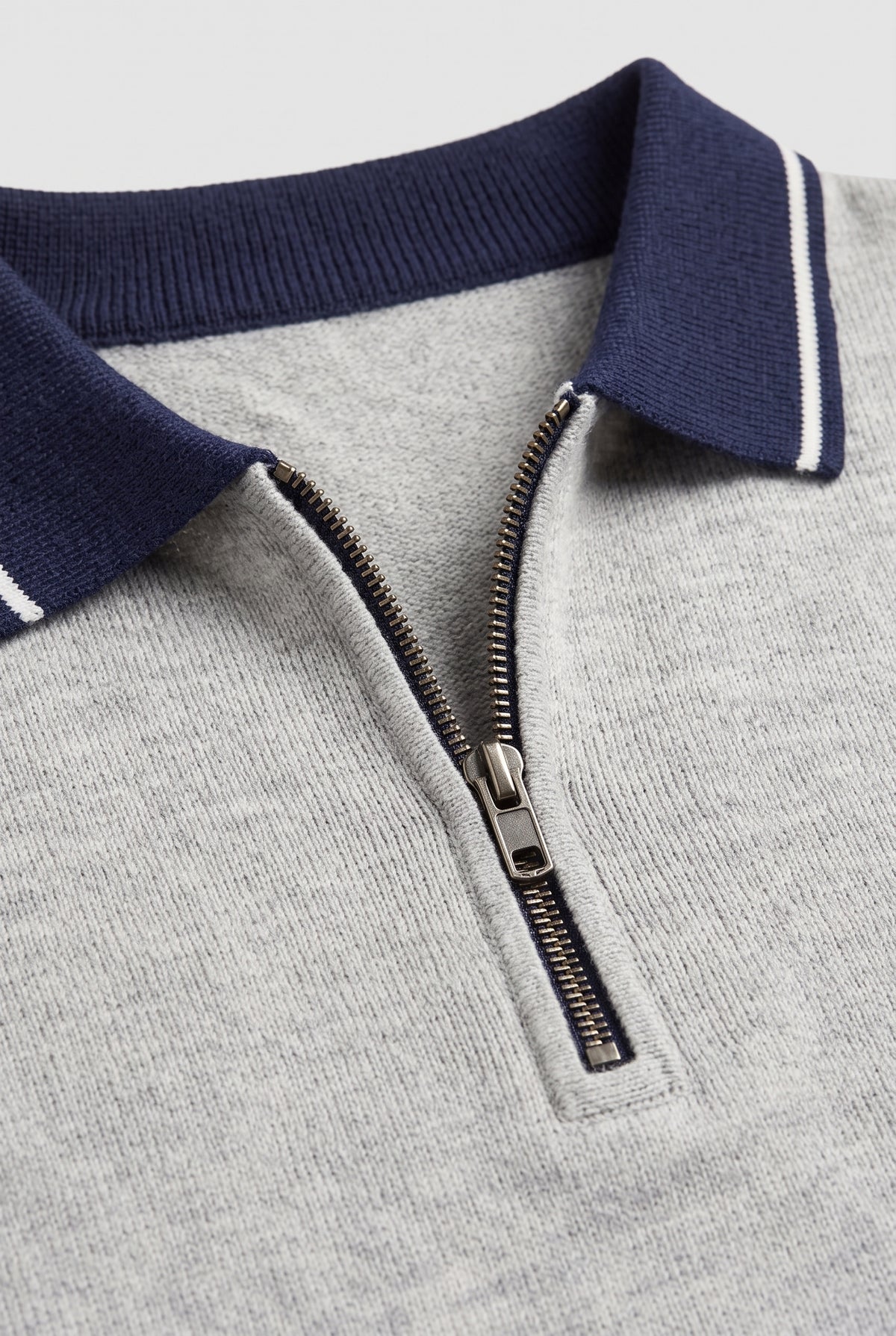 Women's Jumper Dress | Zip Polo Collar with Pockets - Grey detail