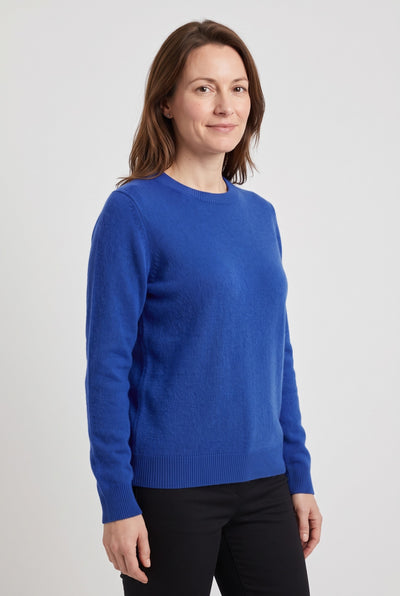 Women's Jumper | Fine Knit with Relaxed Round Neck - Royal Blue