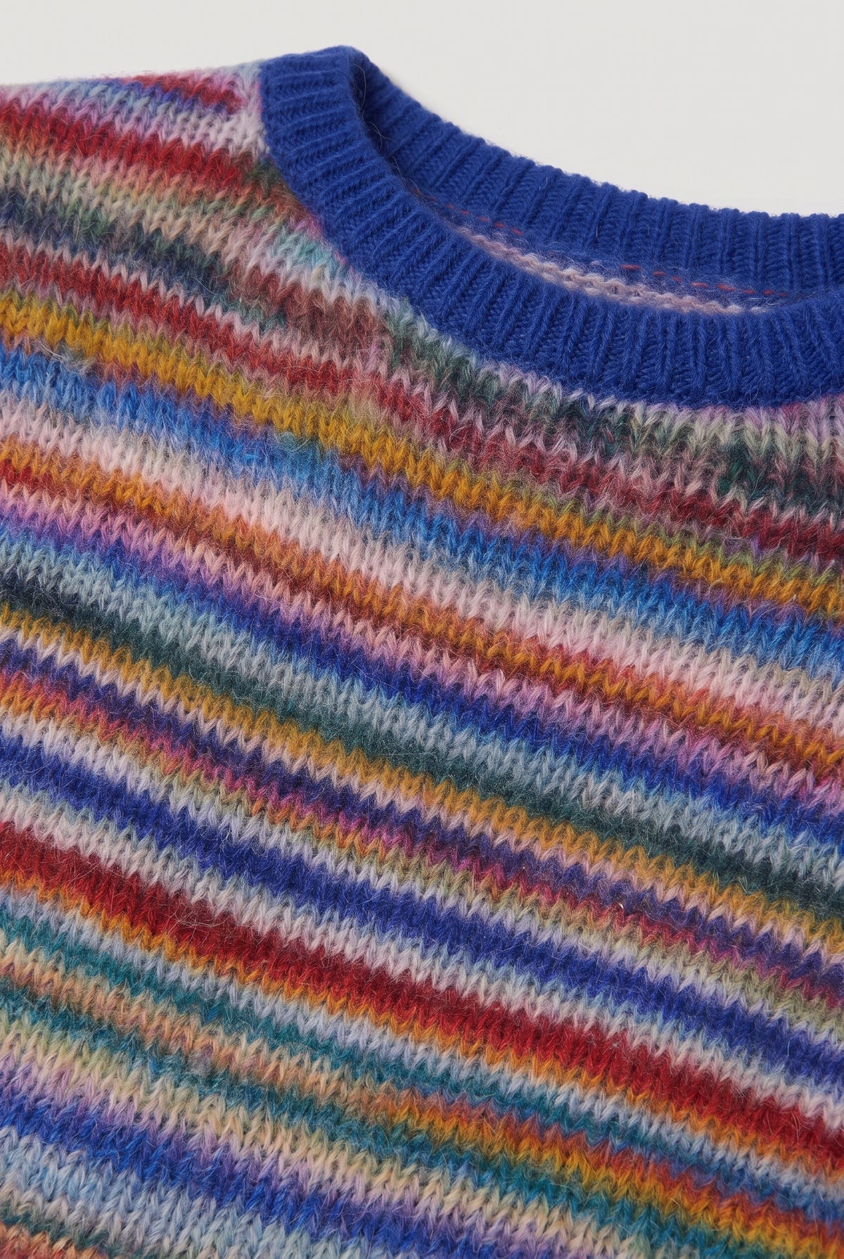 Women's Jumper | Rainbow Stripe Crew Neck - Rainbow Stripe detail