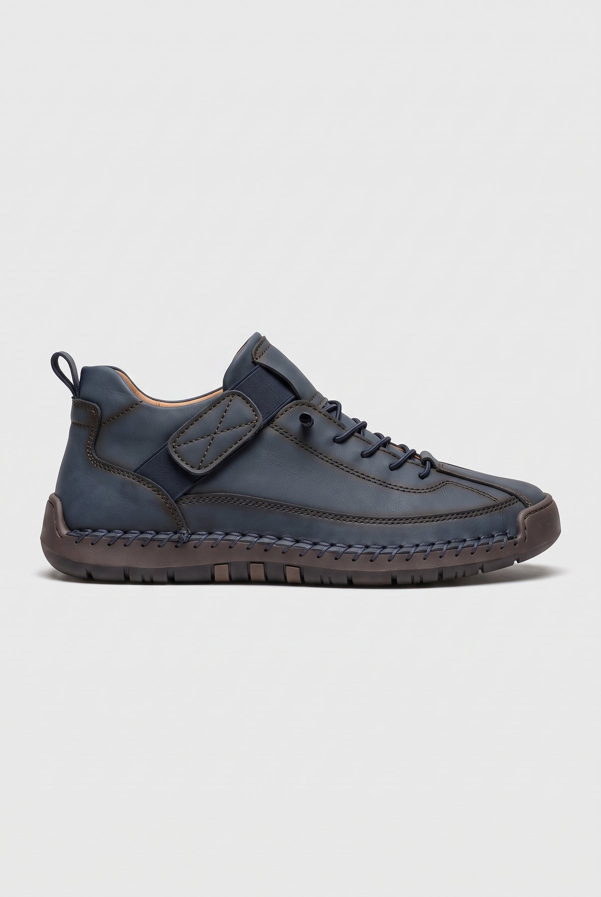Women's Shoes | Contrast Stitch Lace-Up with Strap Detail - Navy