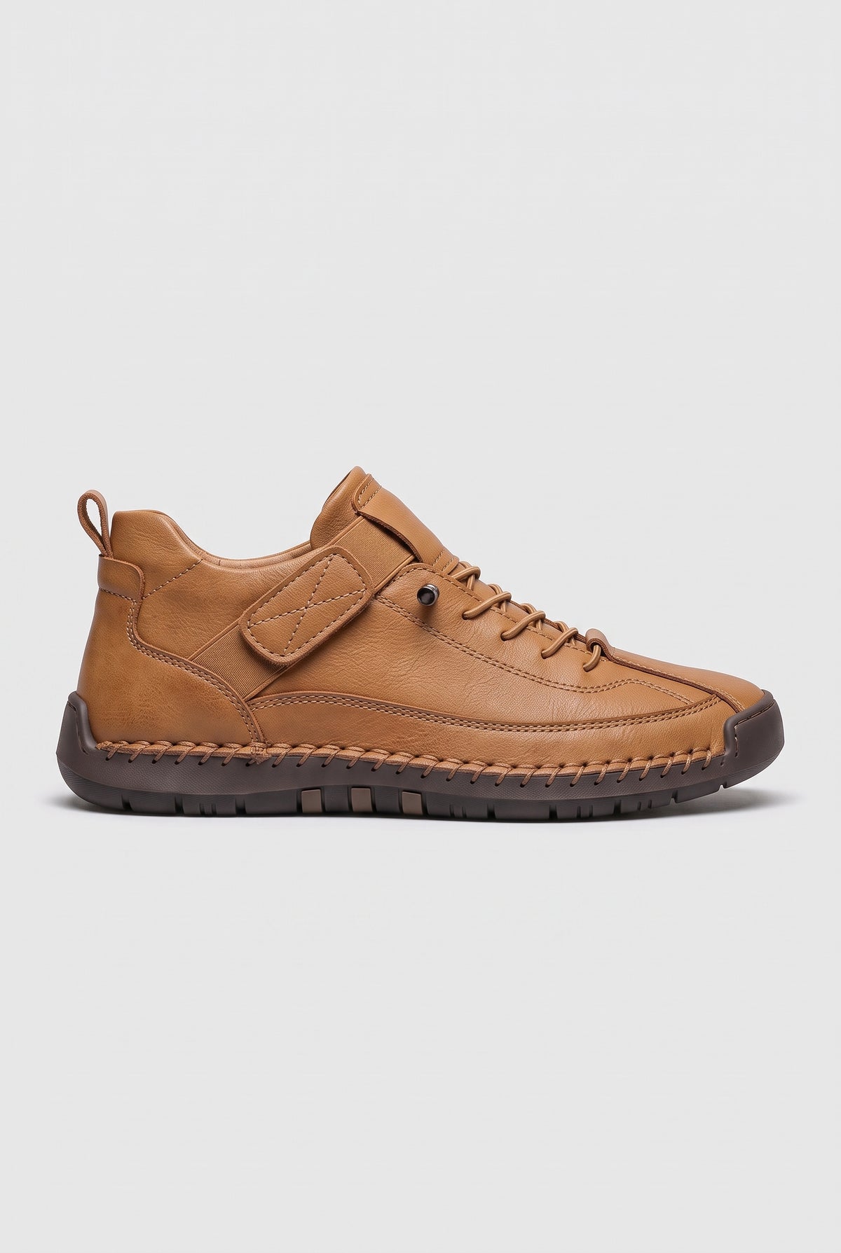 Women's Shoes | Contrast Stitch Lace-Up with Strap Detail - Tan