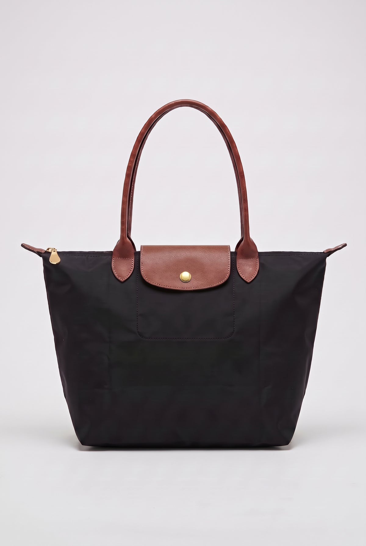 Women's Tote Bag | Foldaway with Snap Flap Closure - Black