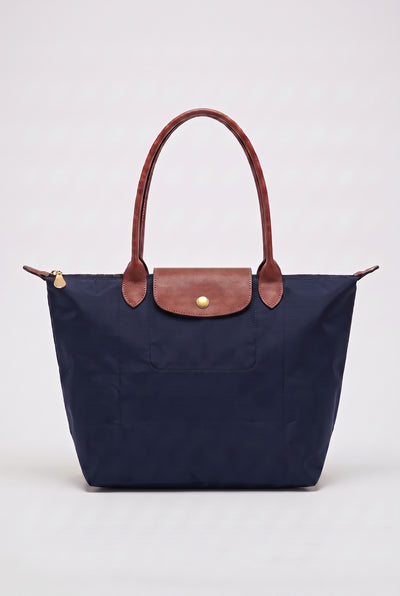 Women's Tote Bag | Foldaway with Snap Flap Closure - Navy