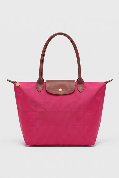 Women's Tote Bag | Foldaway with Snap Flap Closure - Pink