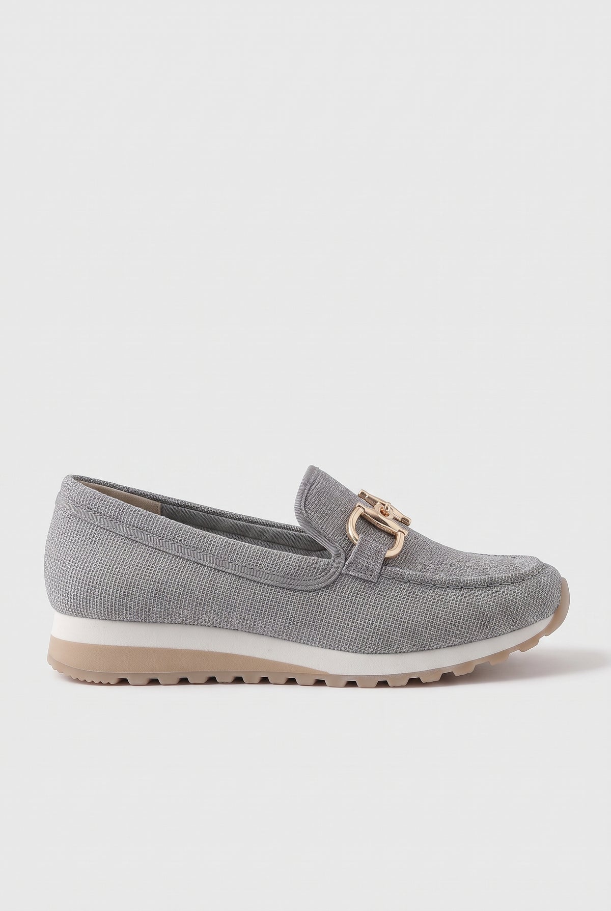 Women's Trainers | Loafer Style with Buckle Detail - Grey